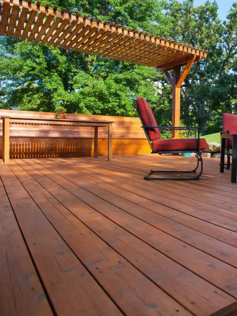Outdoor wooden decking